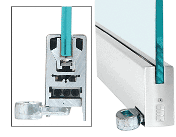 C.R. Laurence CRL Polished Stainless 4&quot; Offset Square Style Door Rail without Lock for 1/2&quot; Glass - Custom Length | LHR4SPS12C