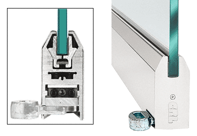 C.R. Laurence CRL Polished Stainless 4&quot; Tapered Style Door Rail without Lock for 1/2&quot; Glass - Custom Length | LHR4TPS12C