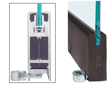 C.R. Laurence CRL Duranodic Bronze 6&quot; Custom Length Square Style Door Rail with Lock for 1/2&quot; Glass | LHR6SDU12CL