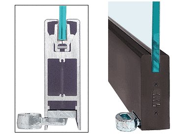 C.R. Laurence CRL Duranodic Bronze 6&quot; Custom Length Square Style Door Rail without Lock for 1/2&quot; Glass | LHR6SDU12C
