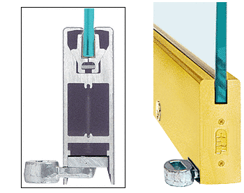 C.R. Laurence CRL Polished Brass 6&quot; Custom Length Square Style Door Rail with Lock for 1/2&quot; Glass | LHR6SPB12CL