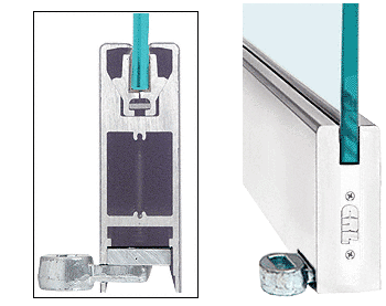 C.R. Laurence CRL Polished Stainless 6&quot; Custom Length Square Style Door Rail without Lock for 1/2&quot; Glass | LHR6SPS12C
