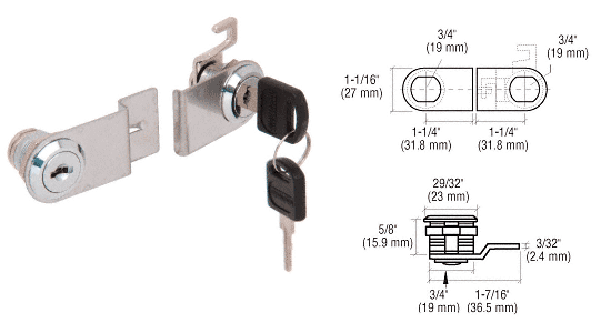 C.R. Laurence CRL Chrome Plated Lock for Double Swinging Glass Door | LK26