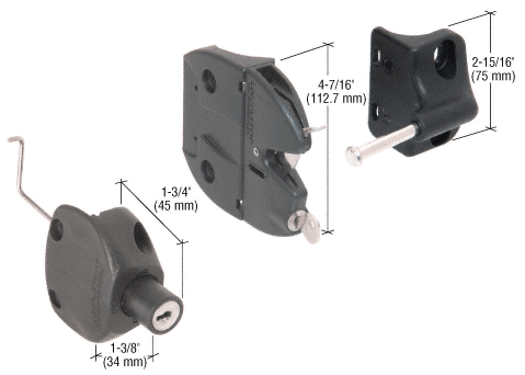 C.R. Laurence CRL Black Lokk-Latch &quot;Series 2&quot; for Round Post | LLA2RBL