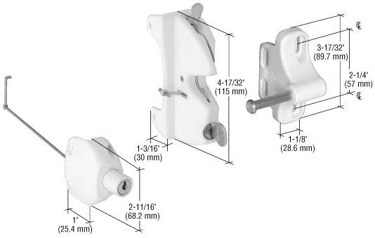 C.R. Laurence CRL White Lokk-Latch &quot;Series 2&quot; for Square Post | LLA2W