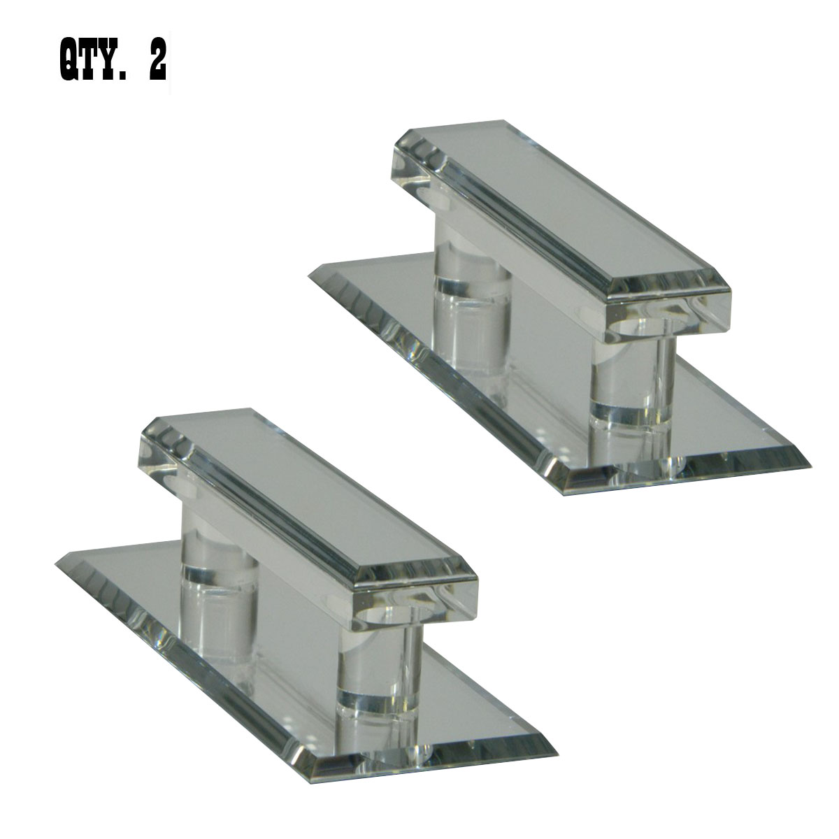 Clear Acrylic Large Stick-On Mirror Pull | LMPC5 | Pack of 2 | LMPC52
