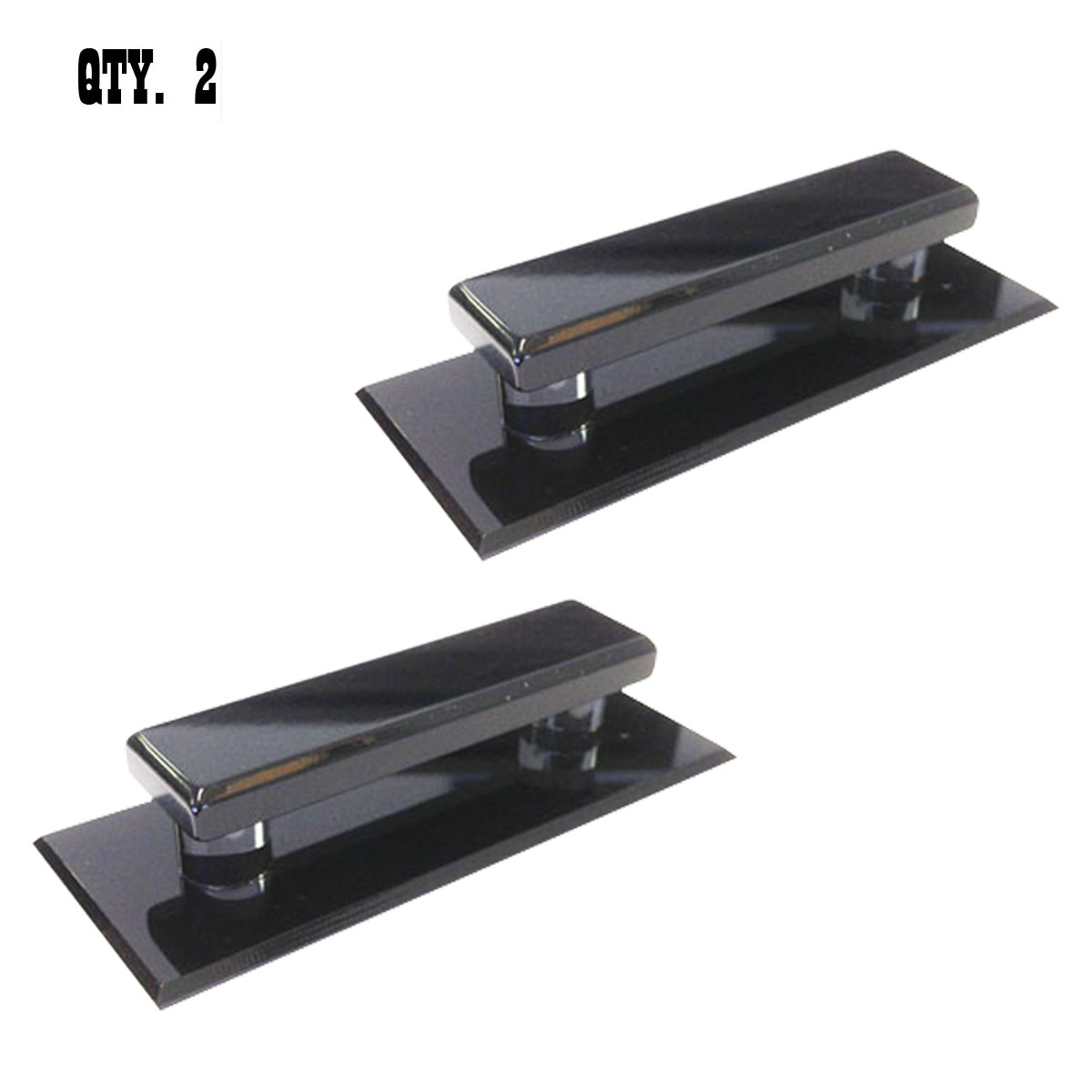 Black Acrylic Large Stick-On Mirror Pull | Pack of 2 | LMPBKM2