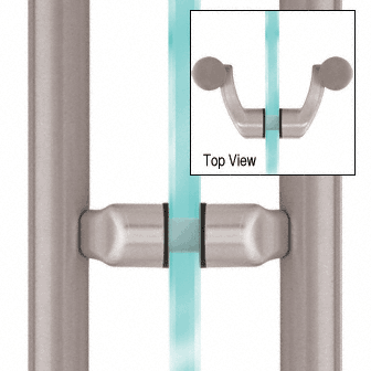 C.R. Laurence CRL Brushed Stainless Offset Mount Mid-Post for Ladder Pulls | LP0BS