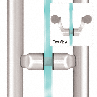 C.R. Laurence CRL Polished Stainless Offset Mount Mid-Post for Ladder Pulls | LP0PS