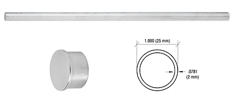 CRL Laguna Series Sliding Glass Doors Top Sliding Tube with End Cap | LS104BS | LS104BS