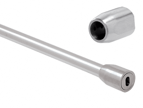 C.R. Laurence CRL Laguna Series Sliding Glass Doors Top Sliding Tube Wall Mount End Cap | LS106BS