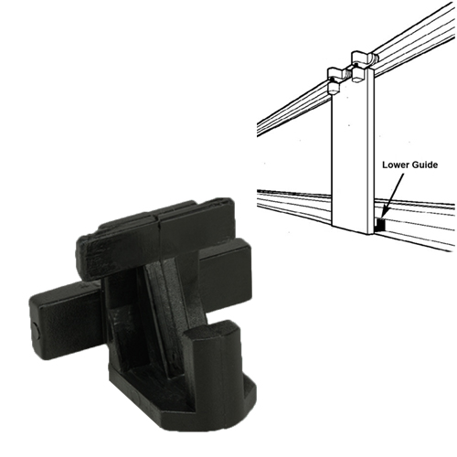 Replacement Lower Black Plastic Guide for Sliding Shower Doors | LBPG