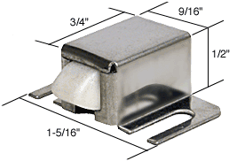 C.R. Laurence CRL Shower Door Catch with Nylon Tip and Stainless Steel Housing - Bulk (25) Package | M6014B
