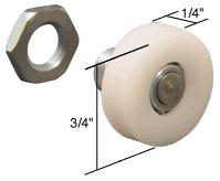 C.R. Laurence 3/4&quot; Flat Edge Nylon B.B. Sliding Shower Door Roller - Package | M6031