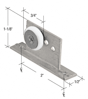 C.R. Laurence 3/4&quot; Flat Edge Nylon Roller and Bracket - Package | M6035
