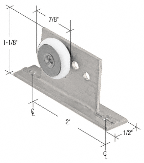 C.R. Laurence CRL 7/8&quot; Flat Edge Nylon Roller and Bracket - Package | M6037