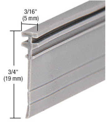 CRL Gray Shower Door Vinyl &quot;T&quot; Seal and Sweep - 36 in long | M6040