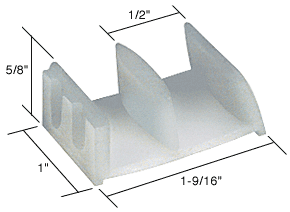 C.R. Laurence CRL 1-9/16&quot; Wide Tub Enclosure Sliding Door Bottom Guide - Bulk | M6058B