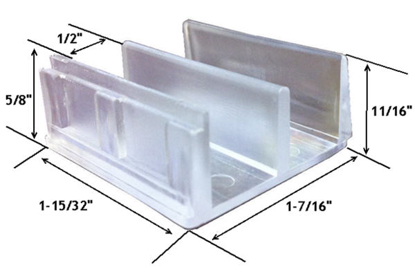 C.R. Laurence CRL 1-7/16&quot; Wide Tub Enclosure Sliding Door Bottom Guide - Package | M6059