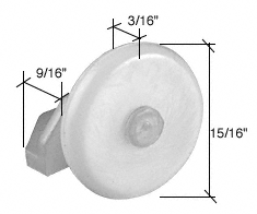 C.R. Laurence 15/16&quot; Oval Edge Nylon Roller With Nylon Bracket for Tub Master Folding Shower Doors- Package | M6070