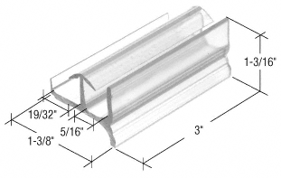C.R. Laurence 1-3/8&quot; Wide Sliding Door Bottom Guide for Workright Products - Package | M6144