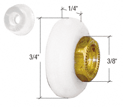 C.R. Laurence 3/4&quot; Sliding Shower Door Oval Edge Roller and Bumper - Package | M6166