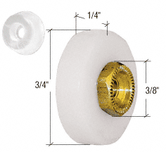 C.R. Laurence 3/4&quot; Sliding Shower Door Flat Edge Roller and Bumper - Package | M6167