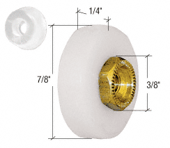 C.R. Laurence 7/8&quot; Sliding Shower Door Flat Edge Roller and Bumper - Package | M6169