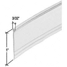 C.R. Laurence CRL Clear Round Top &quot;Bulb&quot; Type Shower Door Bottom Seal and Sweep - 36 in long | M6184