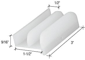 C.R. Laurence 1-1/2&quot; Sliding Shower Door Bottom Guide  | M6219