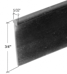 C.R. Laurence Black Half-Round &quot;T&quot; Type Shower Door Bottom Seal and Sweep - 36 in long | M6230