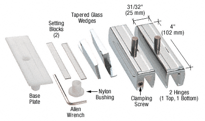 C.R. Laurence CRL Chrome Madrid Series Hinge Kit for 3/8&quot; Glass  | MA01CH