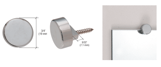 C.R. Laurence CRL Brushed Nickel Round Mirror Clips - Set | MC02BN
