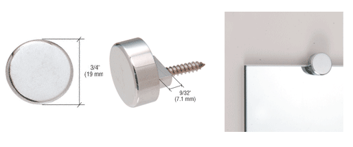 C.R. Laurence CRL  Chrome Round Mirror Clip - Set | MC02CH