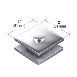 CRL Polished Stainless Steel 2 in x 2 in Square Mall Front Glass Clamp | MFC10