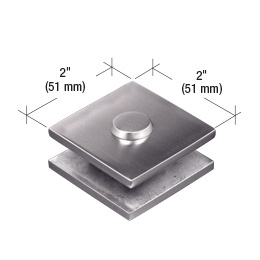 CRL Brushed Stainless Steel 2 in x 2 in Square Mall Front Glass Clamp | MFC11