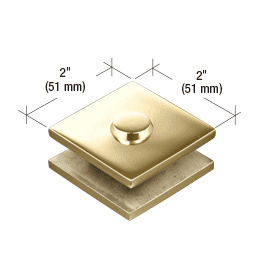 CRL Polished Brass 2 in x 2 in Square Mall Front Glass Clamp | MFC12