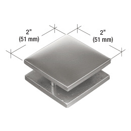 CRL Brushed Stainless Steel 2 in x 2 in Square Smooth Face Mall Front Glass Clamp | MFC19