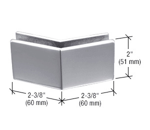 CRL Polished Stainless Steel 2-3/8 in x 2 in 135 Degree Outside Square Mall Front Clamp  | MFC26