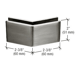 CRL Brushed Stainless Steel 2-3/8 in x 2 in 135 Degree Outside Square Mall Front Clamp  | MFC27