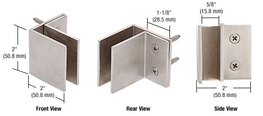CRL Brushed Stainless Wall Mount Square Mall Front Clamp | MFCW11