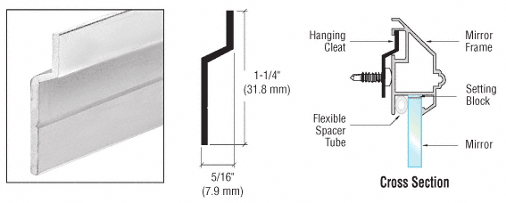 CRL Universal Mill Mirror Frame Cleat | MFHC144