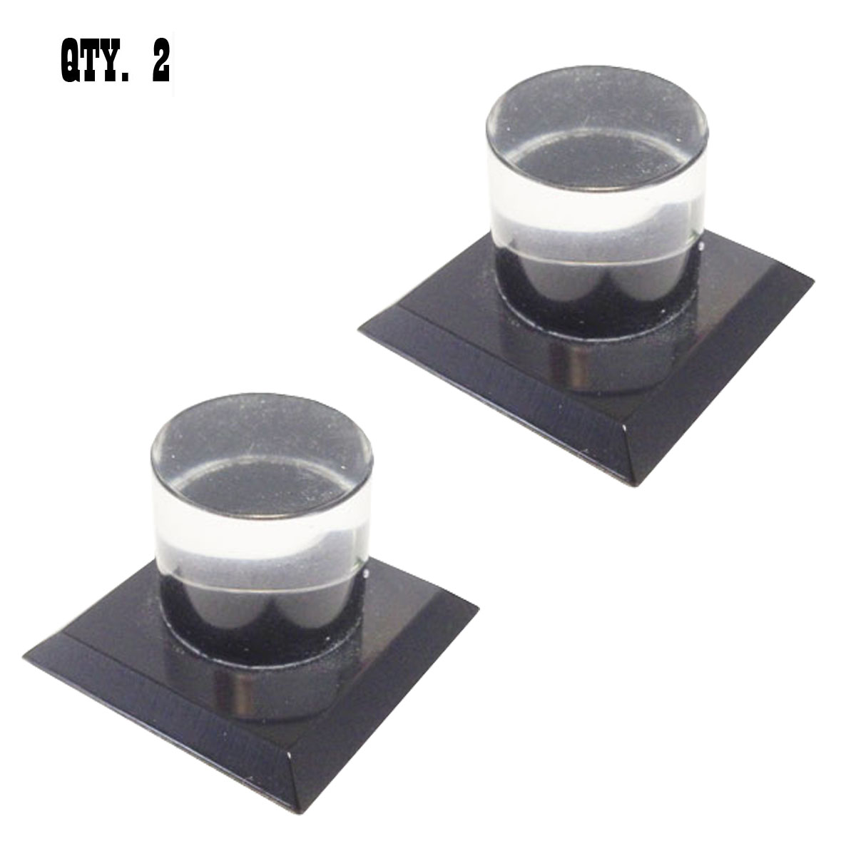 Black Acrylic Stick-On Mirror Knob | Pack of 2 | MKBKM2