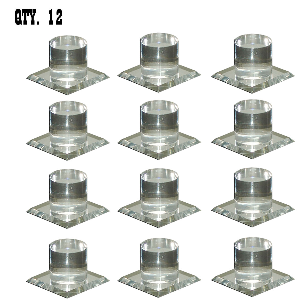 Clear Acrylic Stick-On Mirror Finger Knob | MKC1 | Pack of 12 | MKC112