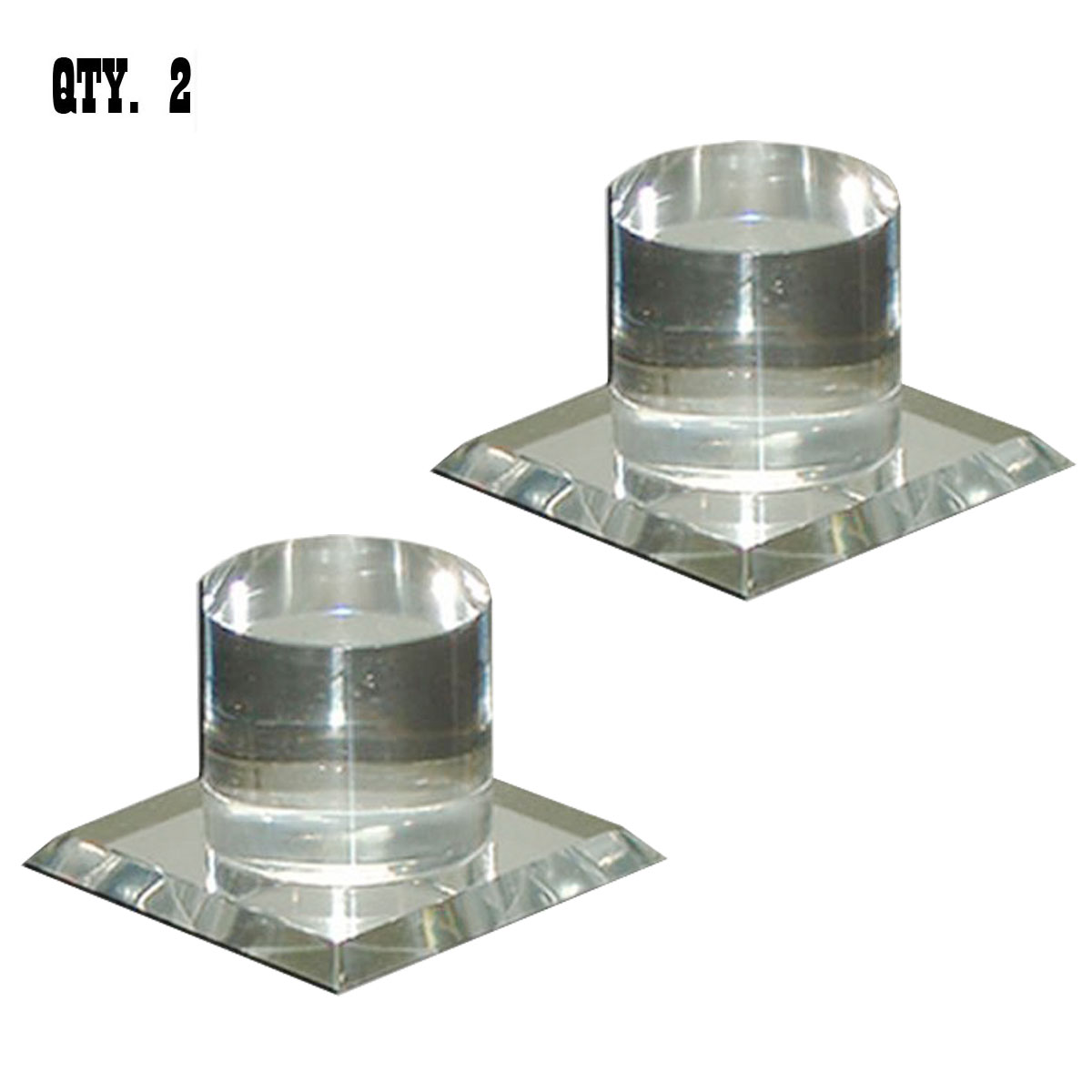 Clear Acrylic Stick-On Mirror Finger Knob | MKC1 | Pack of 2 | MKC12