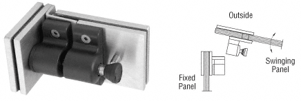 C.R. Laurence CRL Brushed Stainless Outside 90 Degree Glass-to-Glass Gate Latch | MLSP3BS