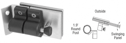 C.R. Laurence CRL Brushed Stainless 1.9&quot; Round Post Mount Gate Latch | MLSP5BS