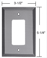 C.R. Laurence CRL Brushed Nickel Single Decora Metal Mirror Plate | MMP12BN