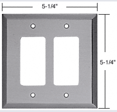 C.R. Laurence CRL Brushed Nickel Double Decora Metal Mirror Plate | MMP13BN