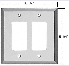 C.R. Laurence CRL Chrome Double Decora Metal Mirror Plate | MMP13CH
